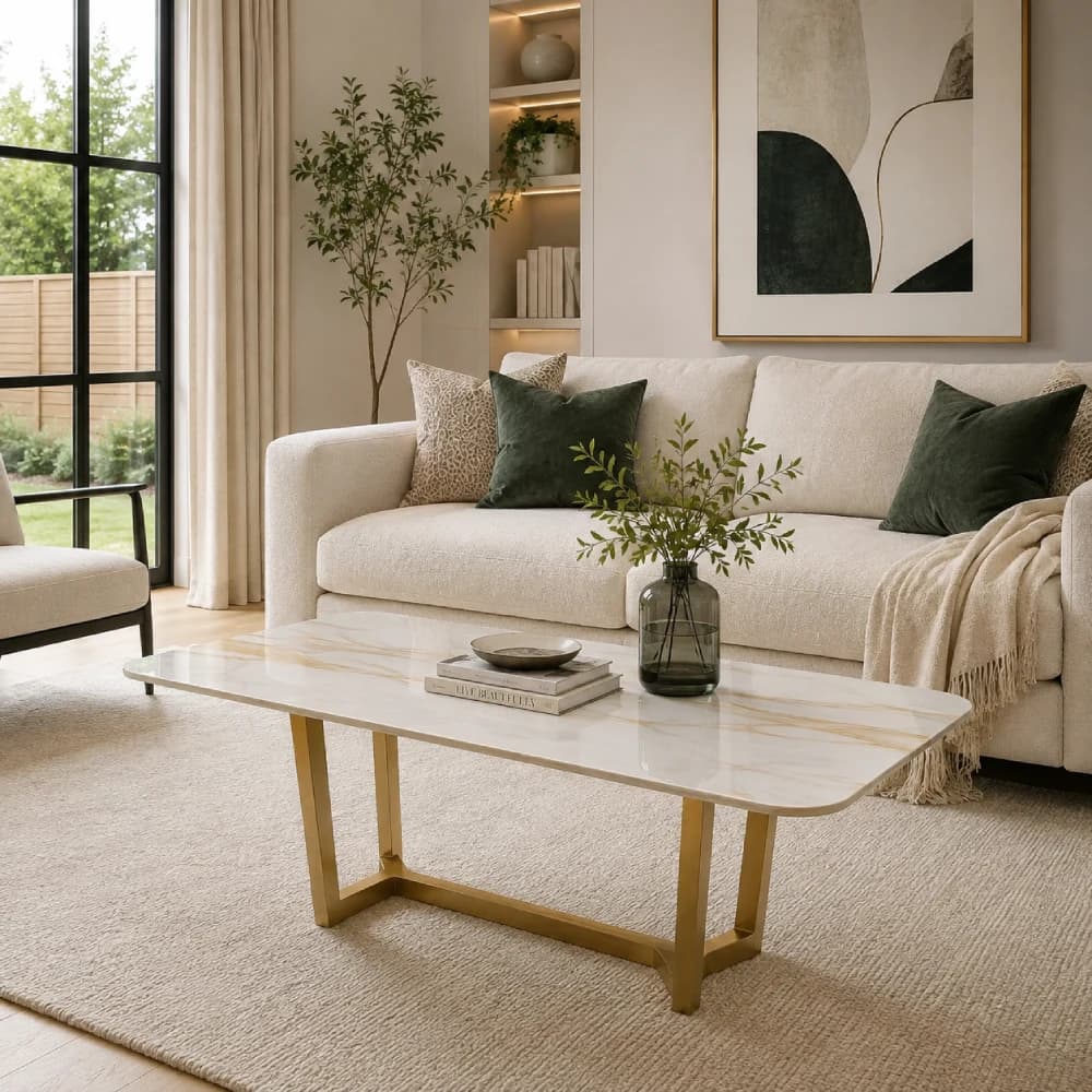 Gold Ceramic Coffee Table