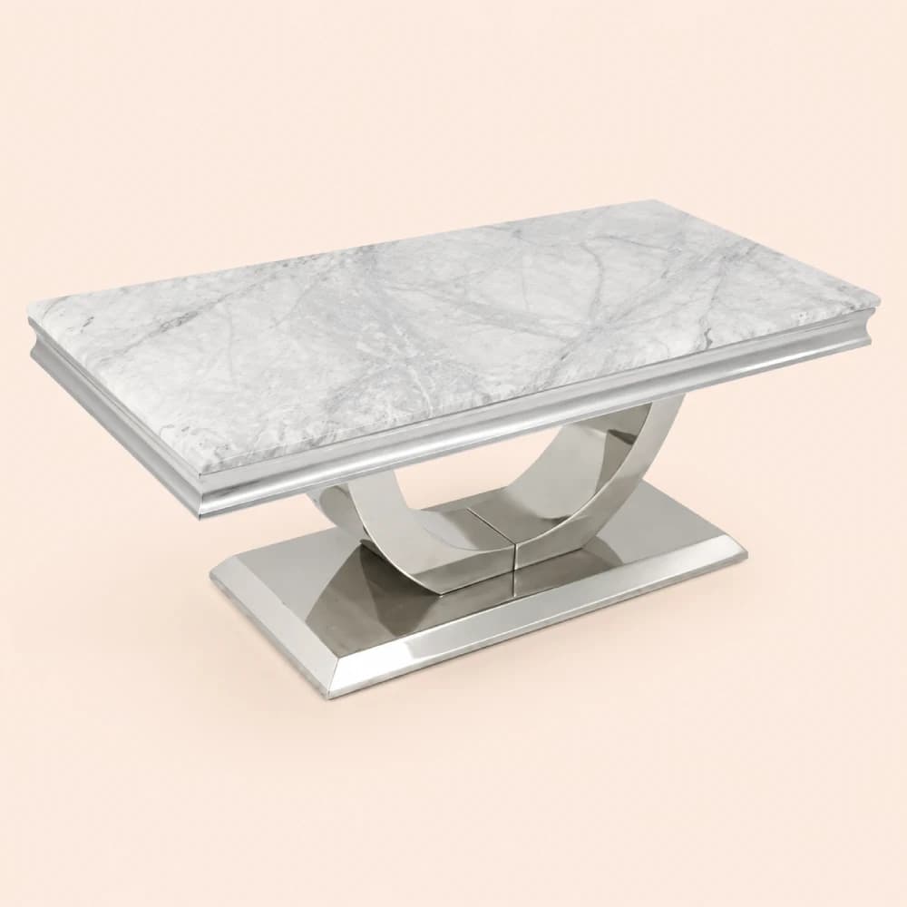 Ceramic Coffee Table with Chrome Base