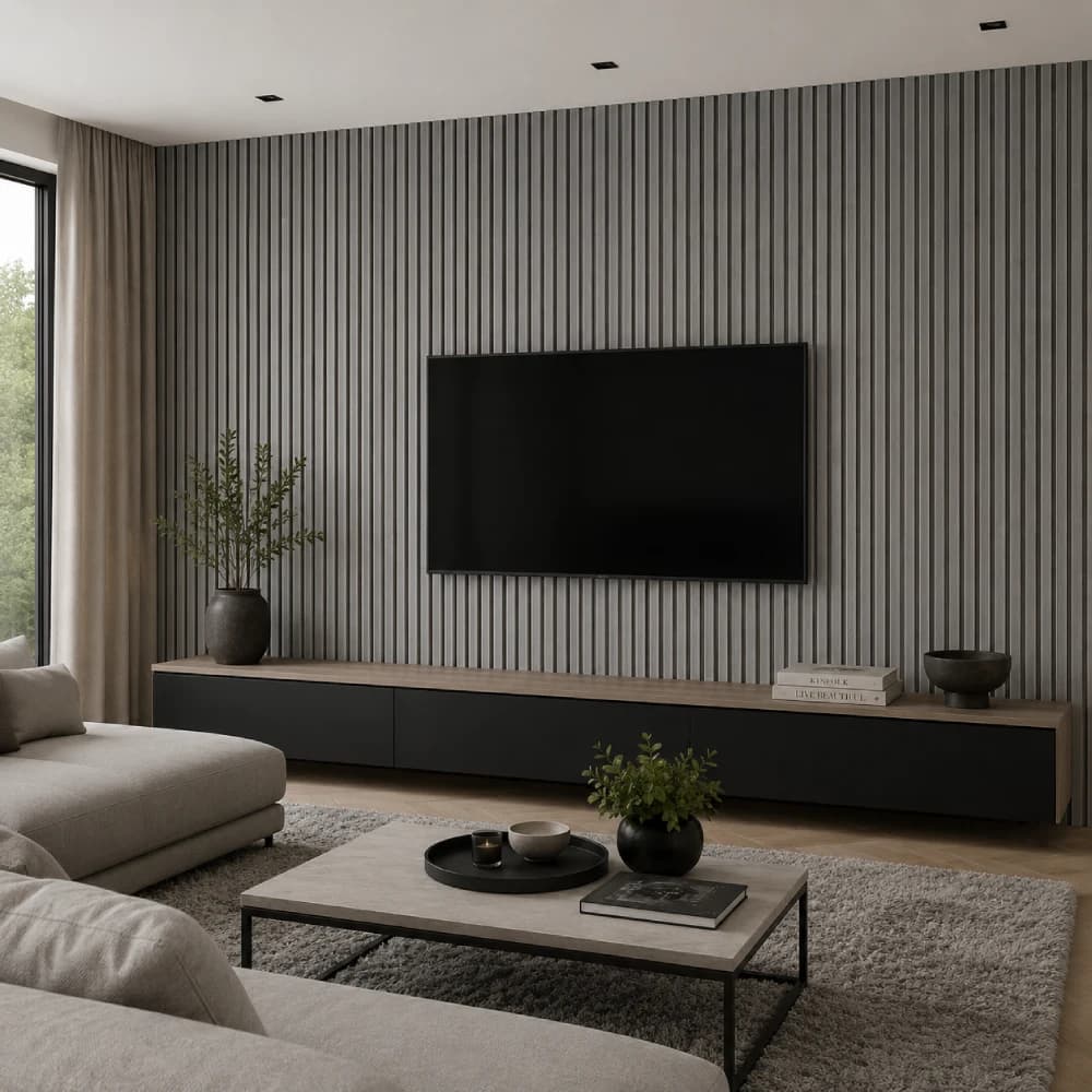 Grey Oak  Acoustic Wall Panel 2.4m