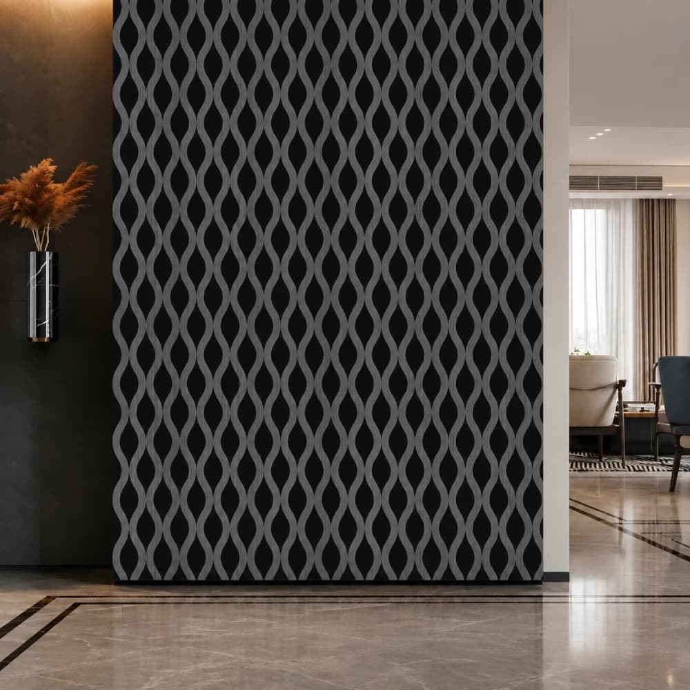 Dark Grey Waved Acoustic Wall Panel
