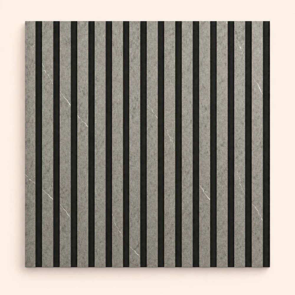 Grey Marble Slat Acoustic Wall Panel