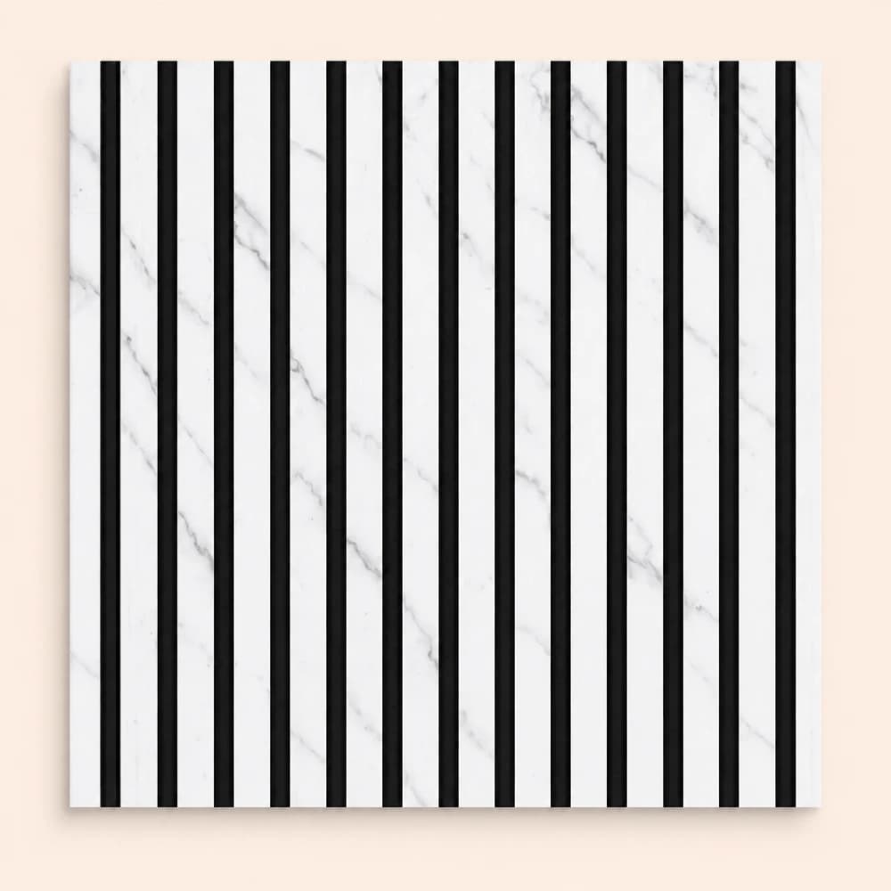 White Marble Slat Acoustic Wall Panel