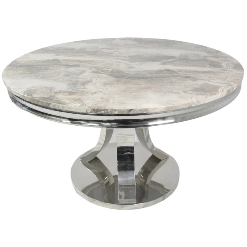 Round  Dining Table with Marble Top - 1.3m