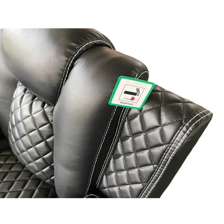 Electric Black Leather Recliner Sofa Set