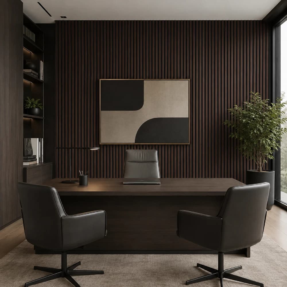 Smoked Oak Fluted Wall Panel