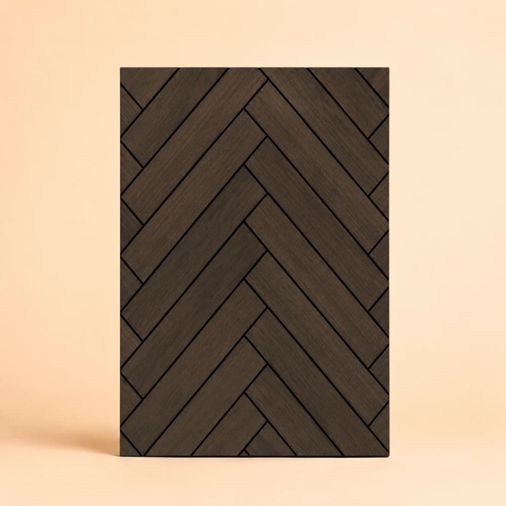 Walnut Herringbone Acoustic Wall Panel