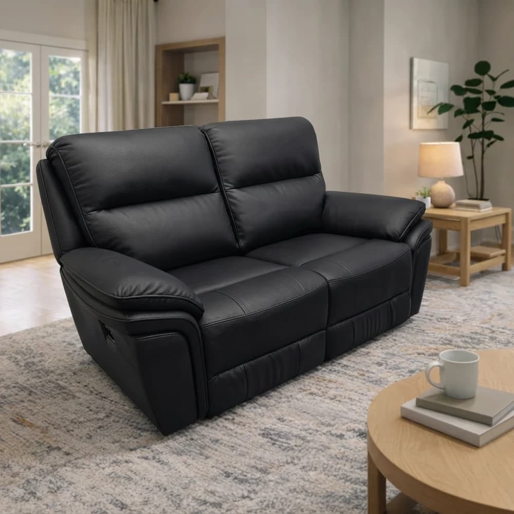 Two Seater Recliner Sofas - Faux Leather