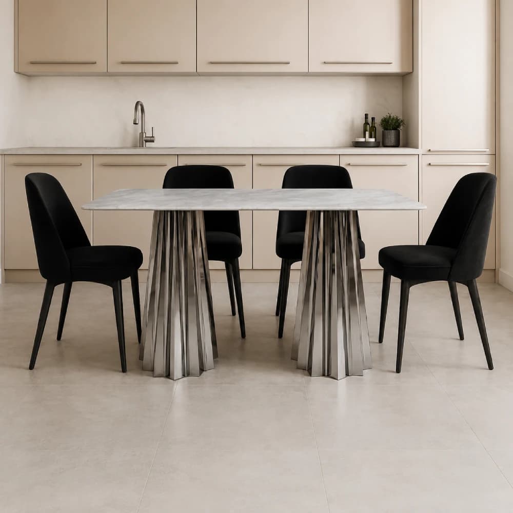 Petronas Luxury Dining Table with Grey Marble Top
