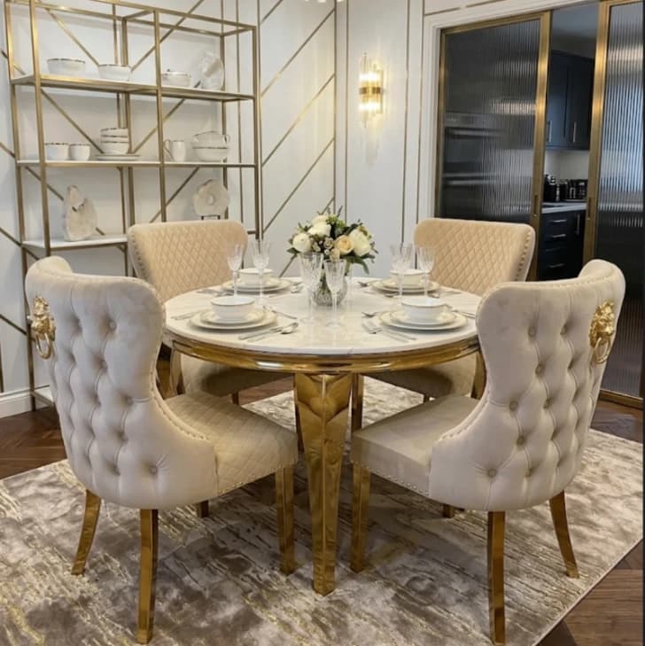 Round Marble Dining Table and  4 chairs