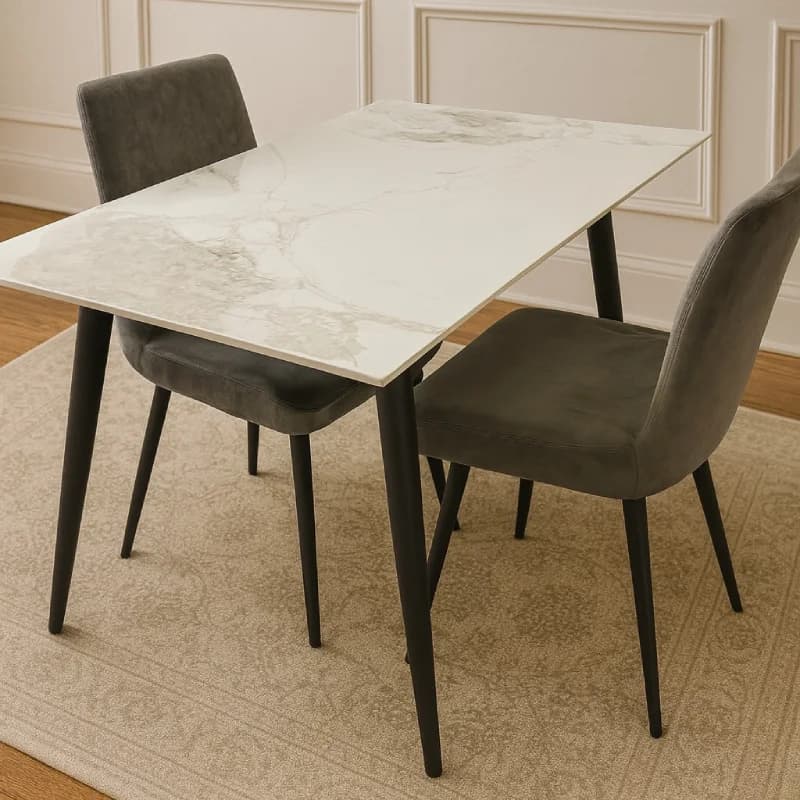 Small Rectangular Dining Table for 4 - Ceramic Top