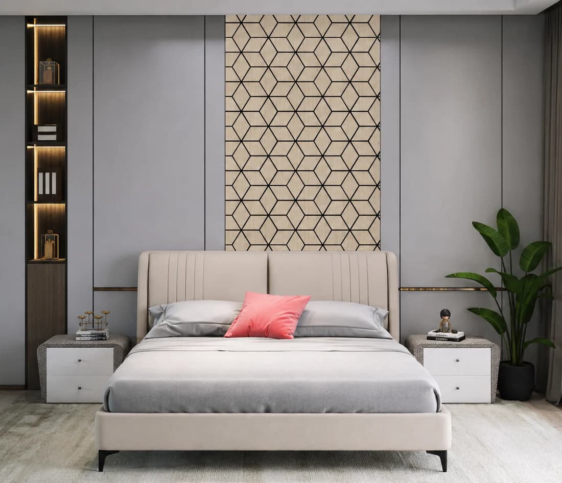 Block Design Acoustic Wall Panel Dark Oak Colour