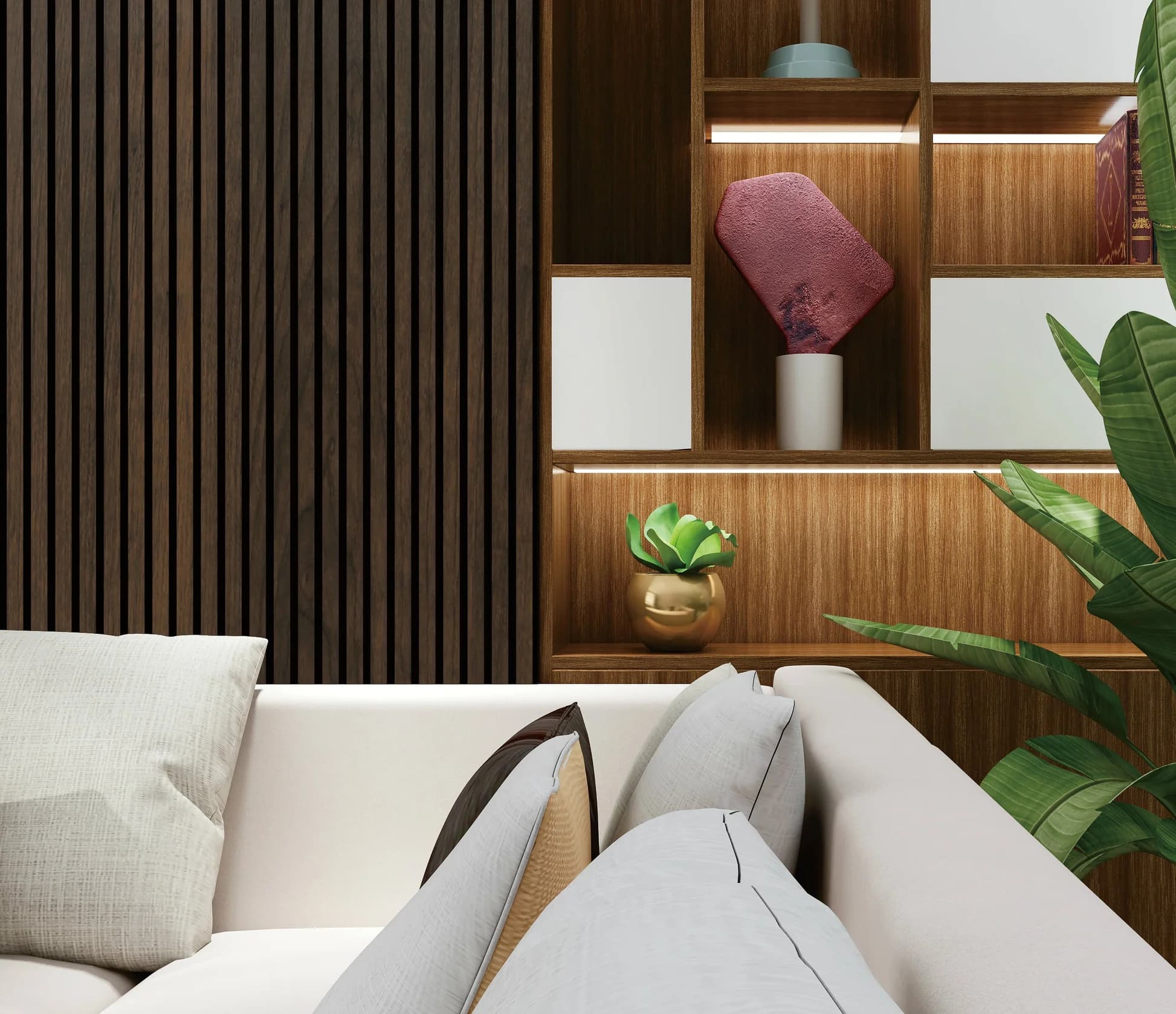 Premium Walnut Slat Acoustic Wall Panel  - 2.4m