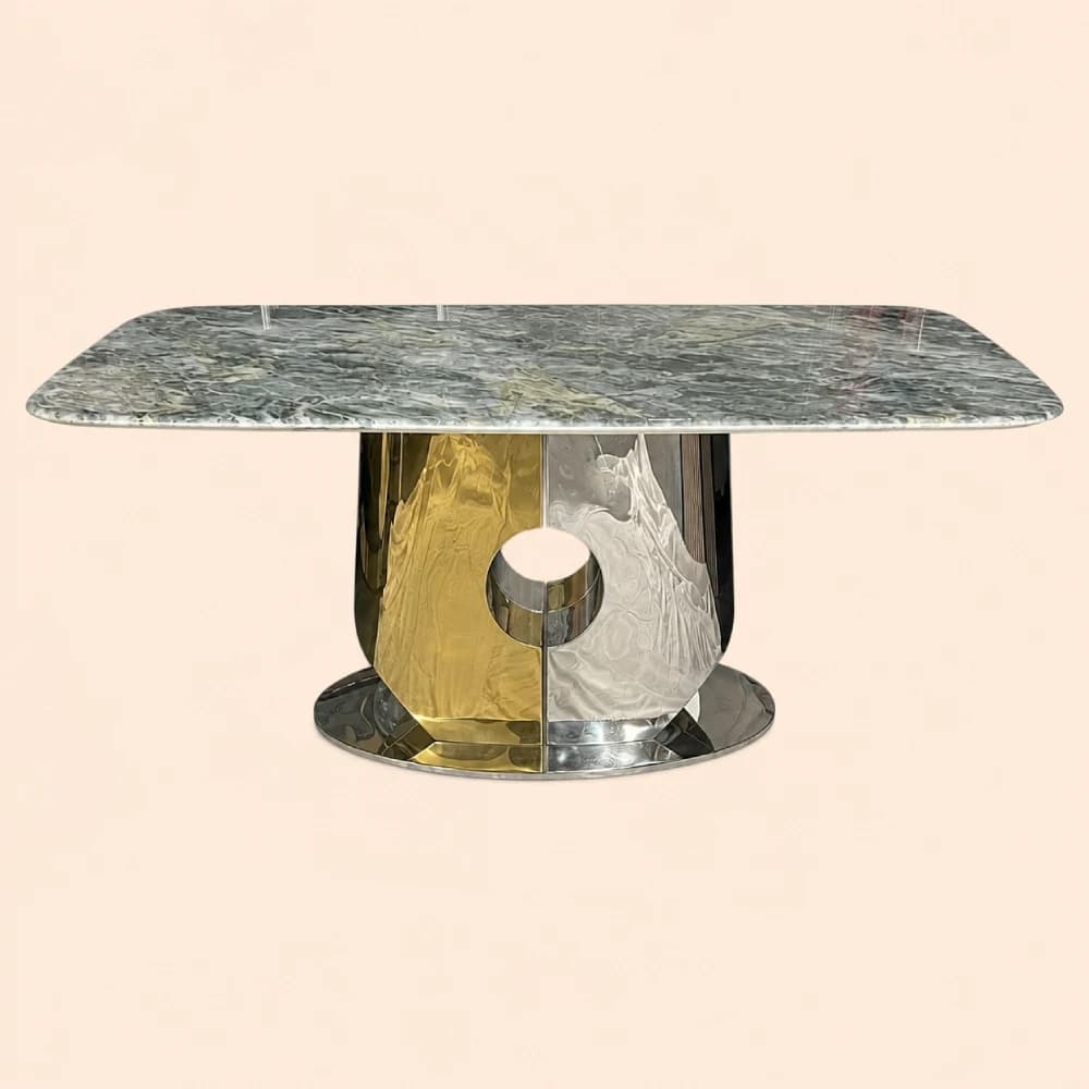 Silver & Gold Marble Coffee Table