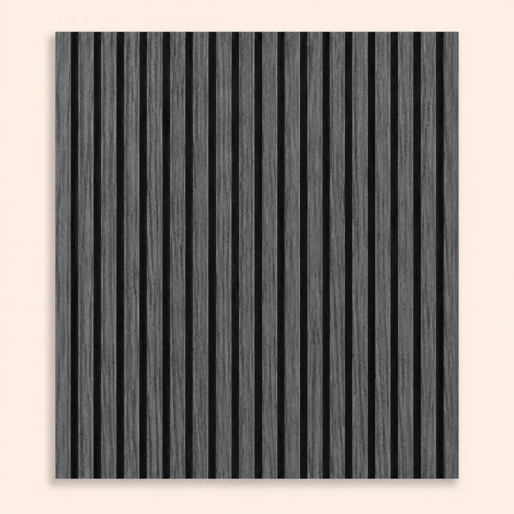 Dark Grey Slatted Acoustic Wall Panel