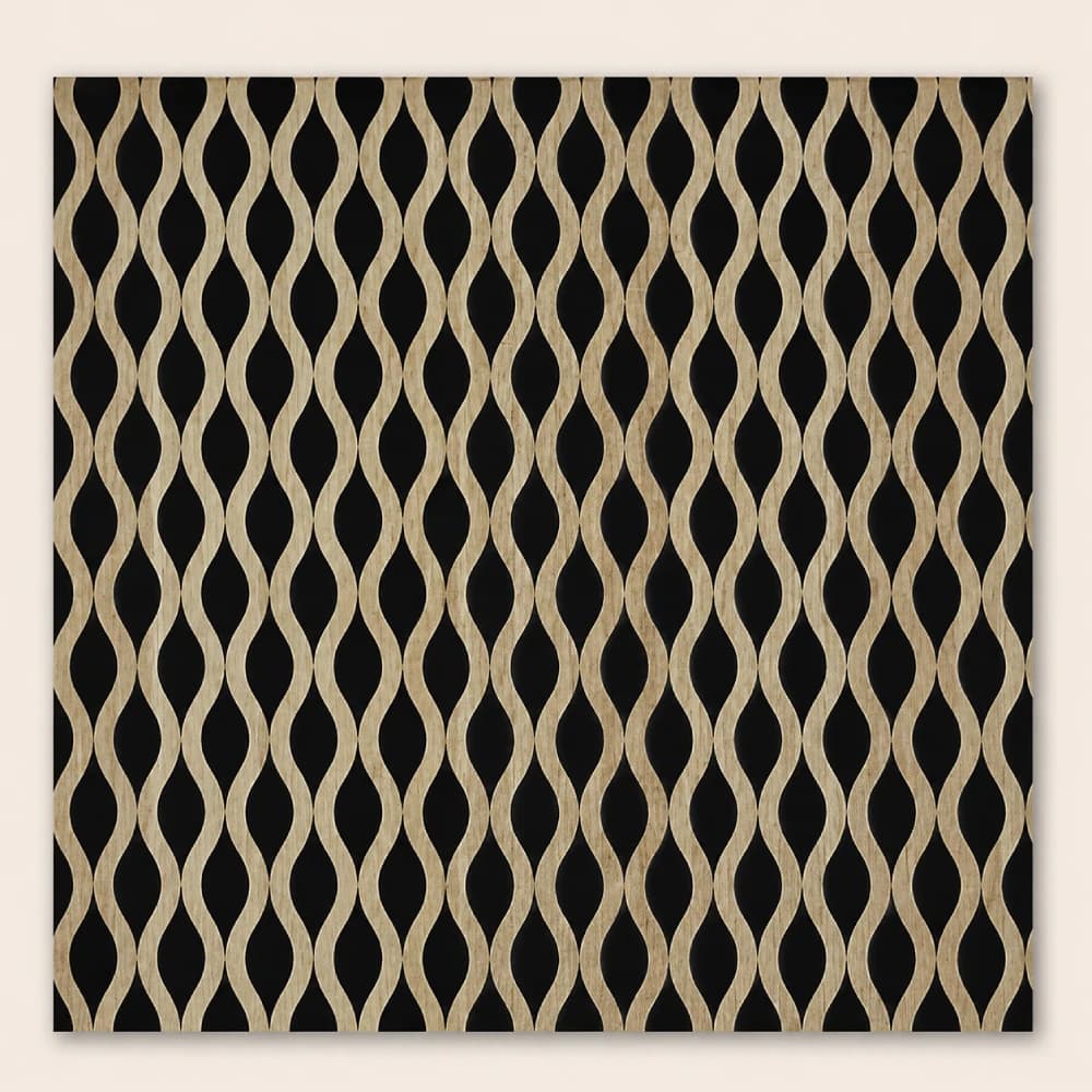 Dark Oak Acoustic Waved Block Wall Panel