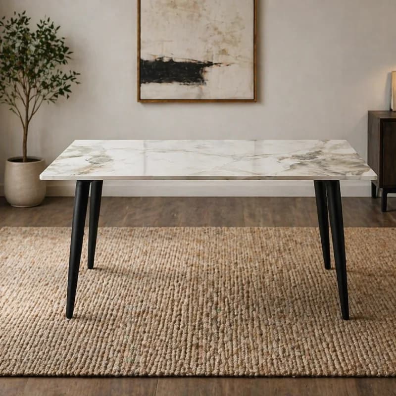 Small Rectangular Dining Table for 4 - Ceramic Top