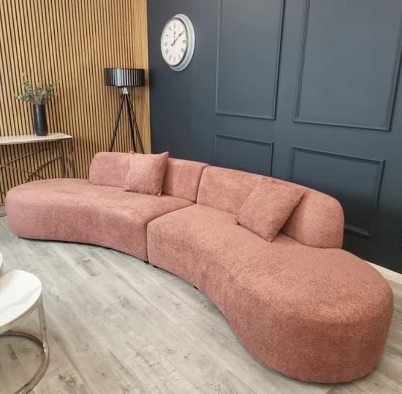 Blush Pink Corner Sofa