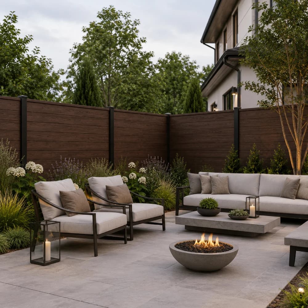 Dark Brown Composite Fence Panels