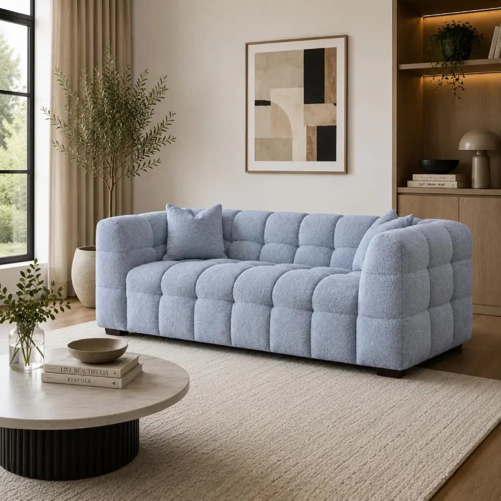 3 Seater Boucle Sofa - Pearl