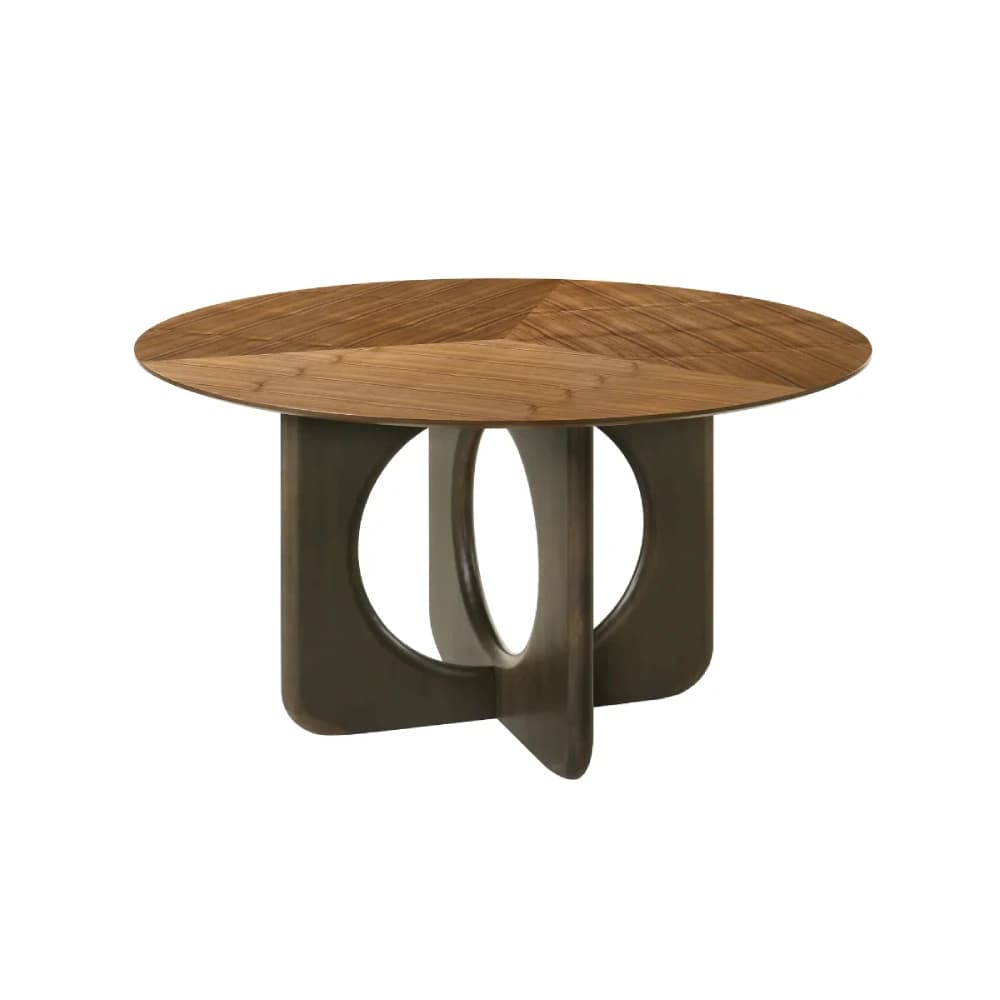 Round Walnut Dining Table for 4