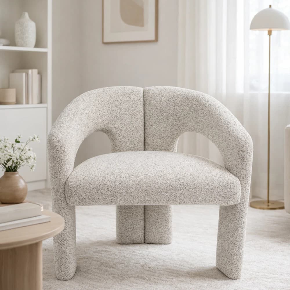 Light Grey Fabric Dining Chair