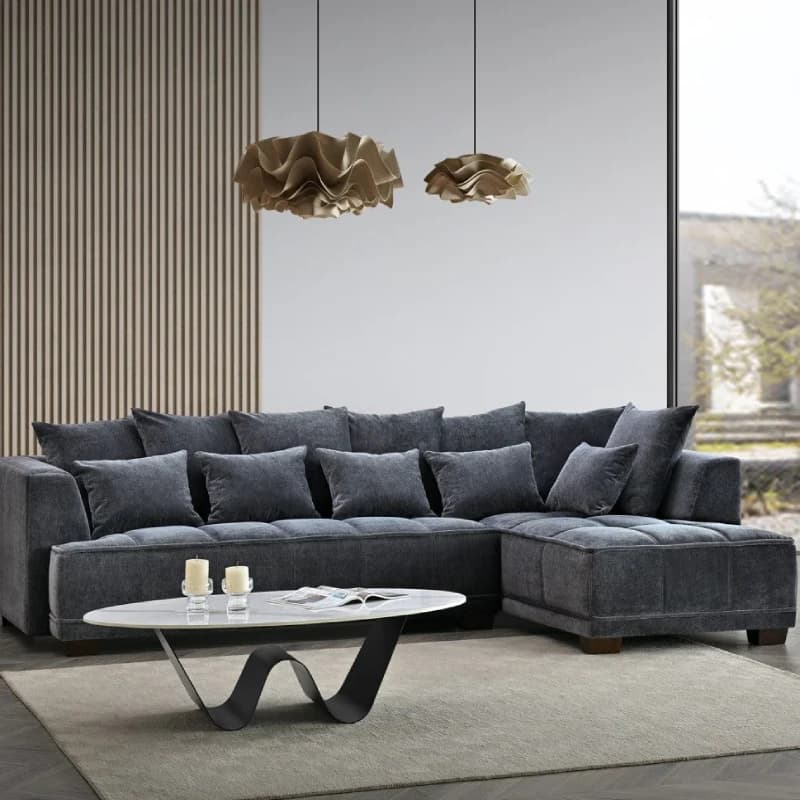 Velvet Corner Sofa -Mermaid Fabric