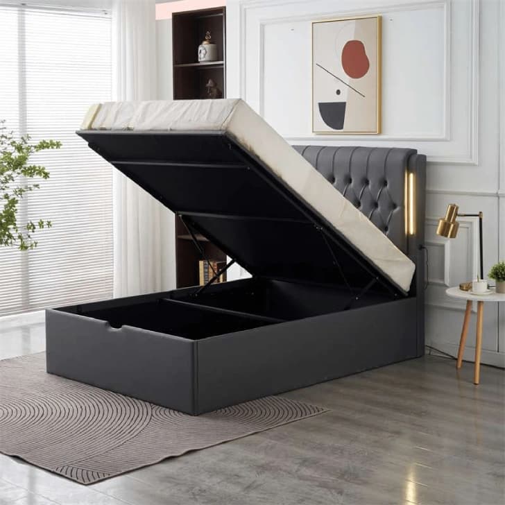 Bed with led lights and Storage