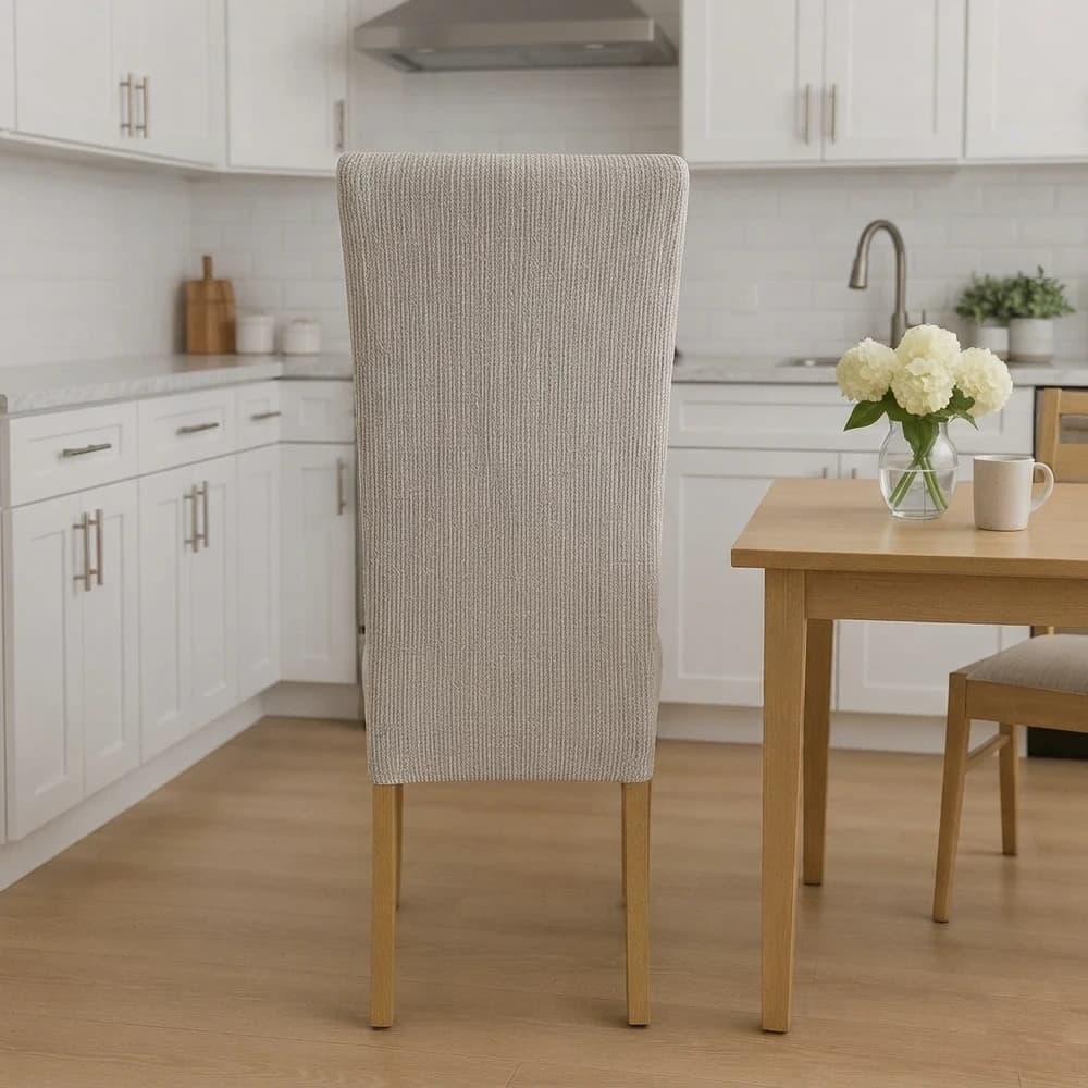 Fabric Upholstered Dining Chair With Oak Legs