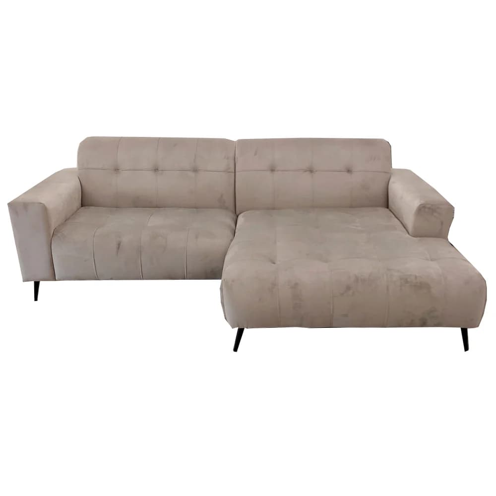 Small Sofa with Chaise - Silver Grey