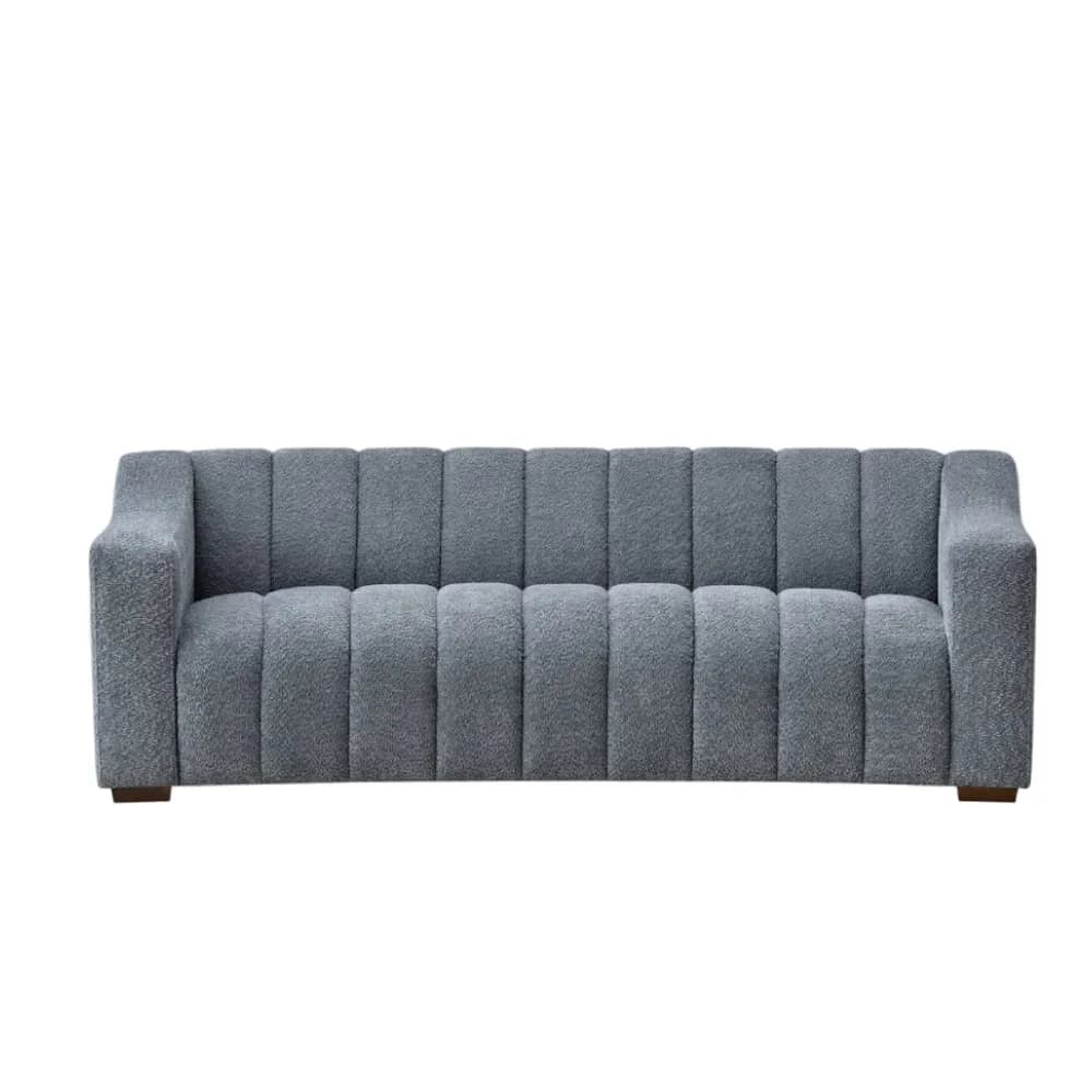 3 Seater Fabric Sofa - Iron 	 Bouclé