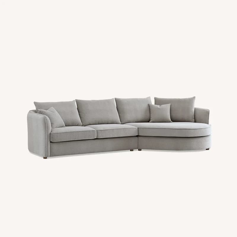Chaise Corner Sofa - Pebble Boucle