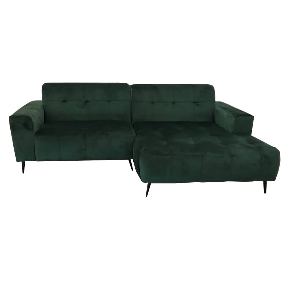 Green Sofa with Chaise - 2 Piece