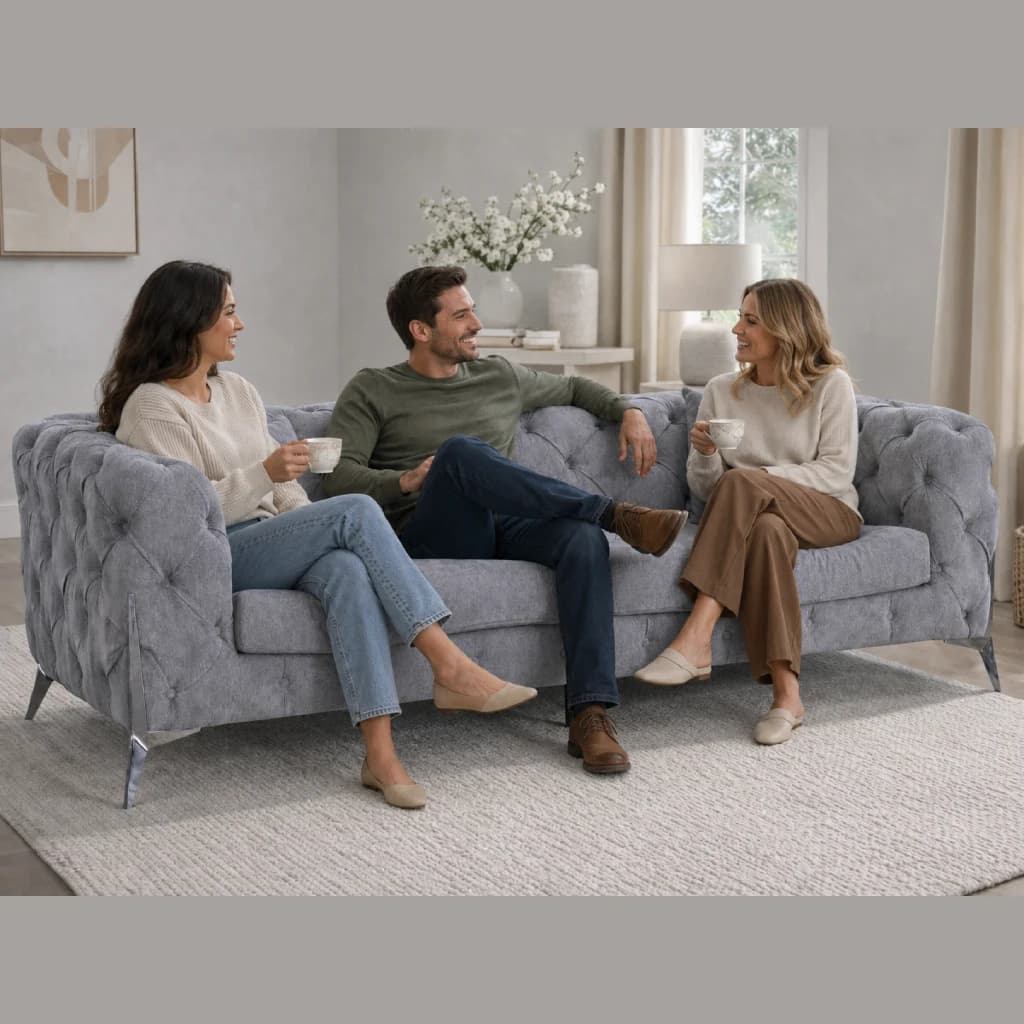Grey 3 Seater with buttons