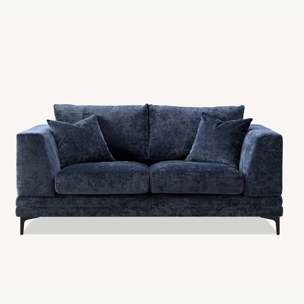 Aegean Blue Velvet 2 Seater Sofa