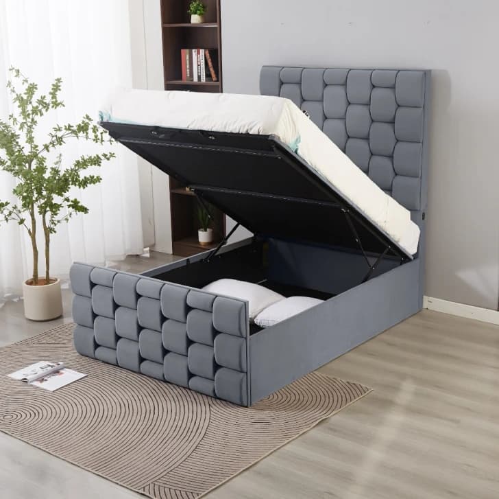 Dark grey ottoman bed  - Double