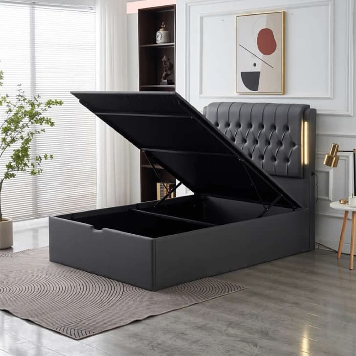 Bed with led lights and Storage