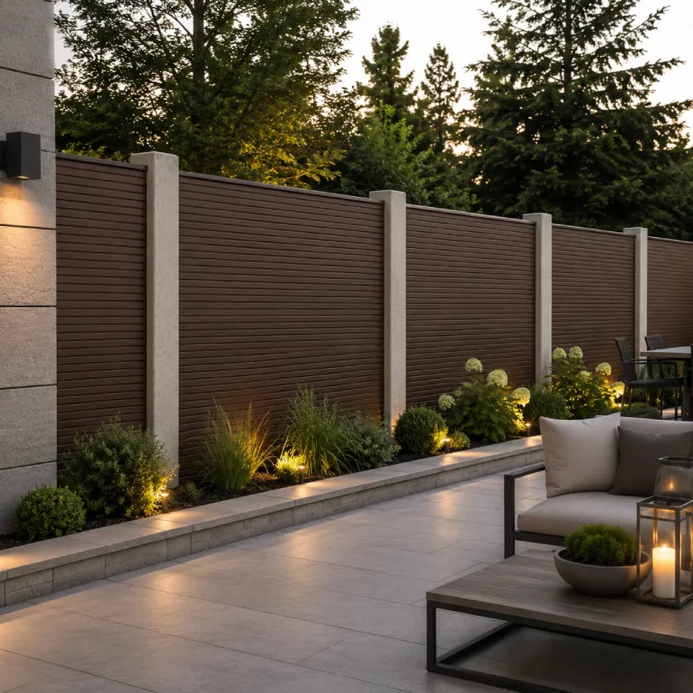 Dark Brown Composite Fence Panels