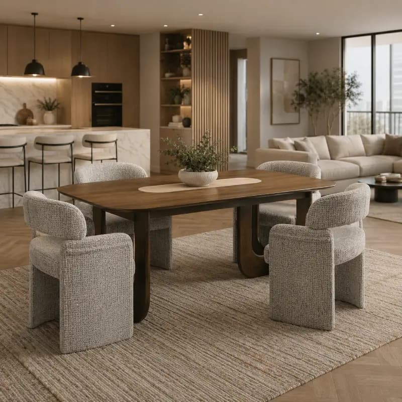 Walnut Small Dining Table  with Ebony Legs