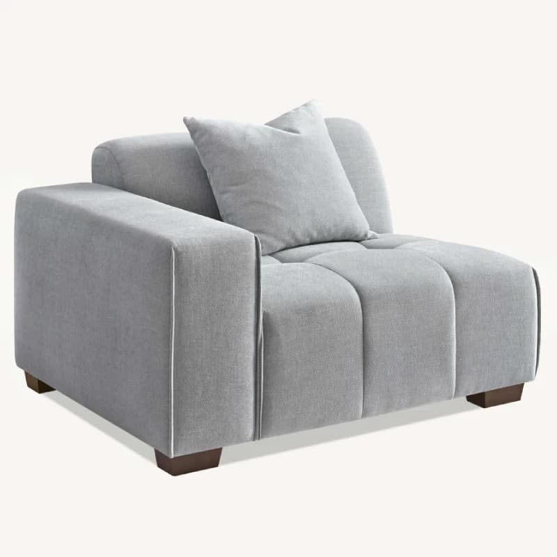 Grey Right Hand Corner Sofa - Boucle Fabric