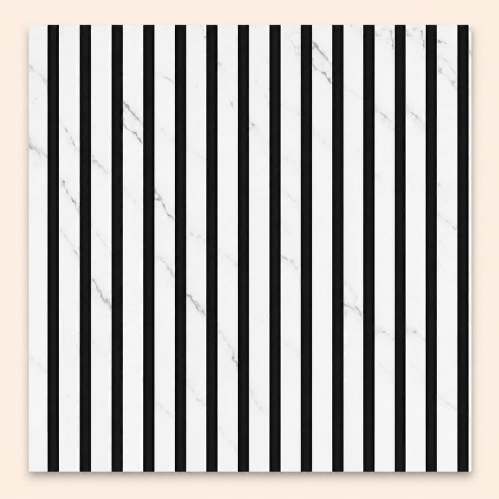Premium White Marble Slat Acoustic Wall Panel