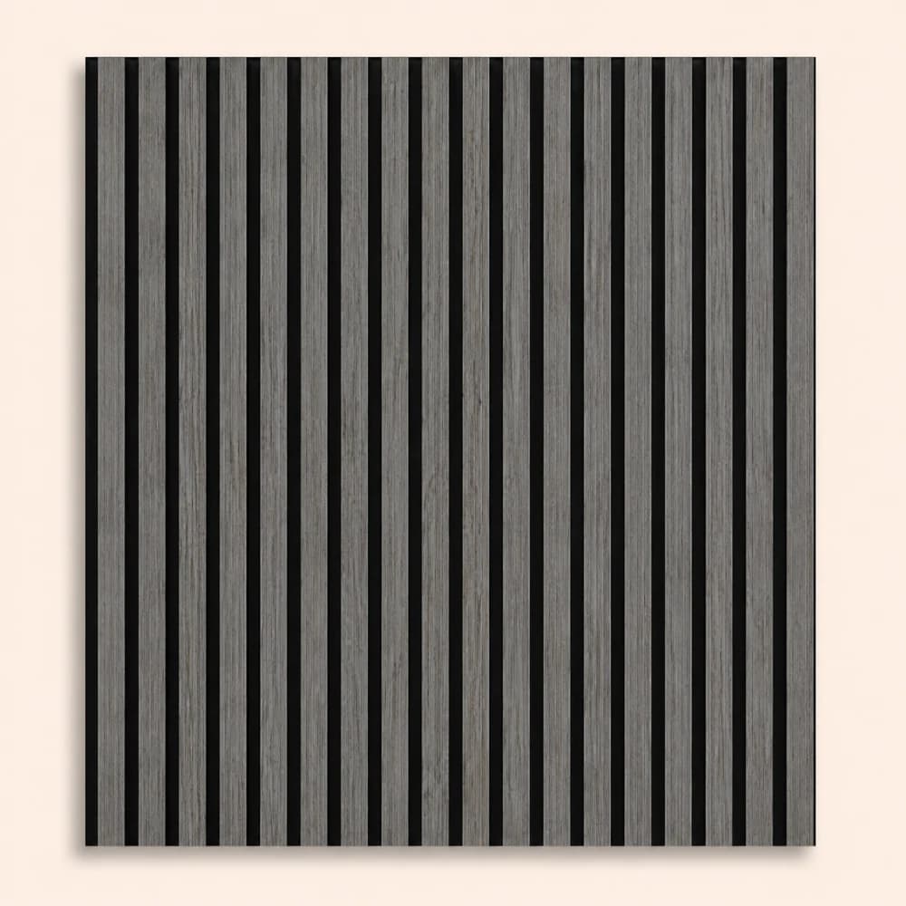 Light Grey Slatted Acoustic Wall Panel