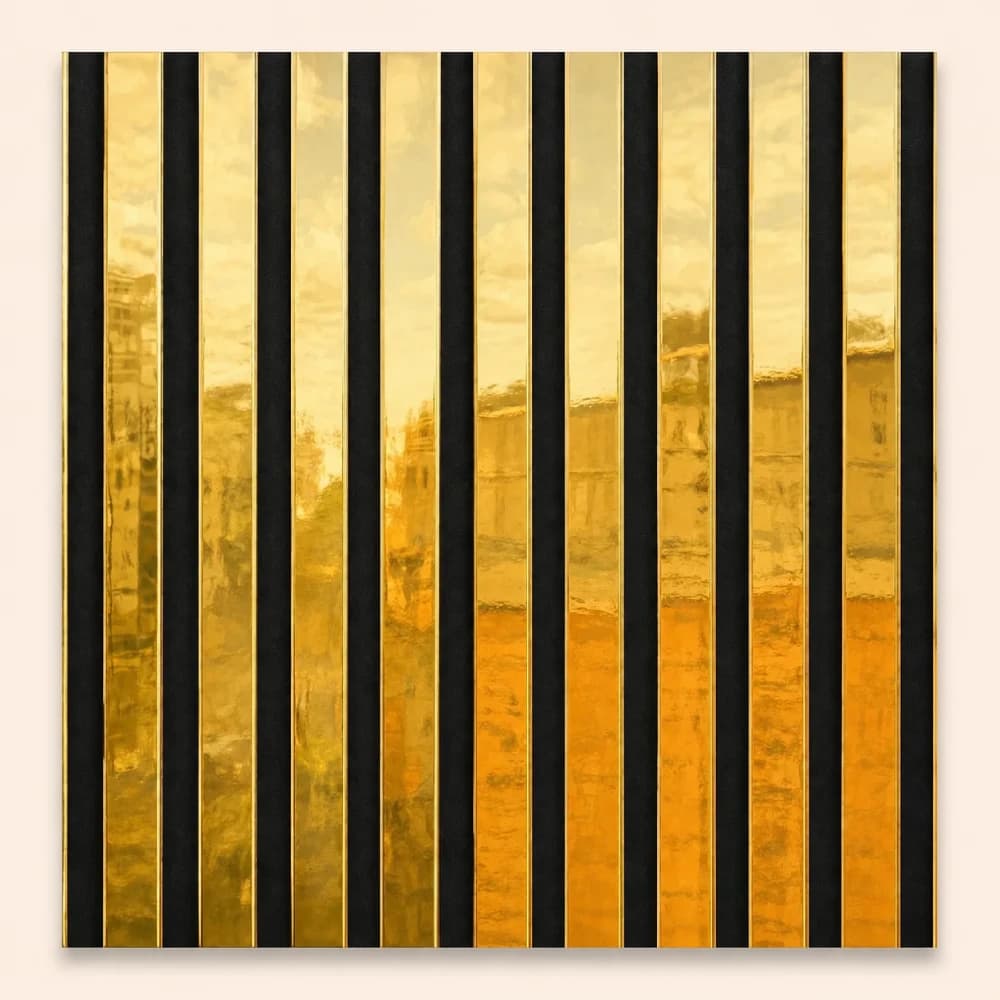Shiny Gold Slat Acoustic Wall Panel