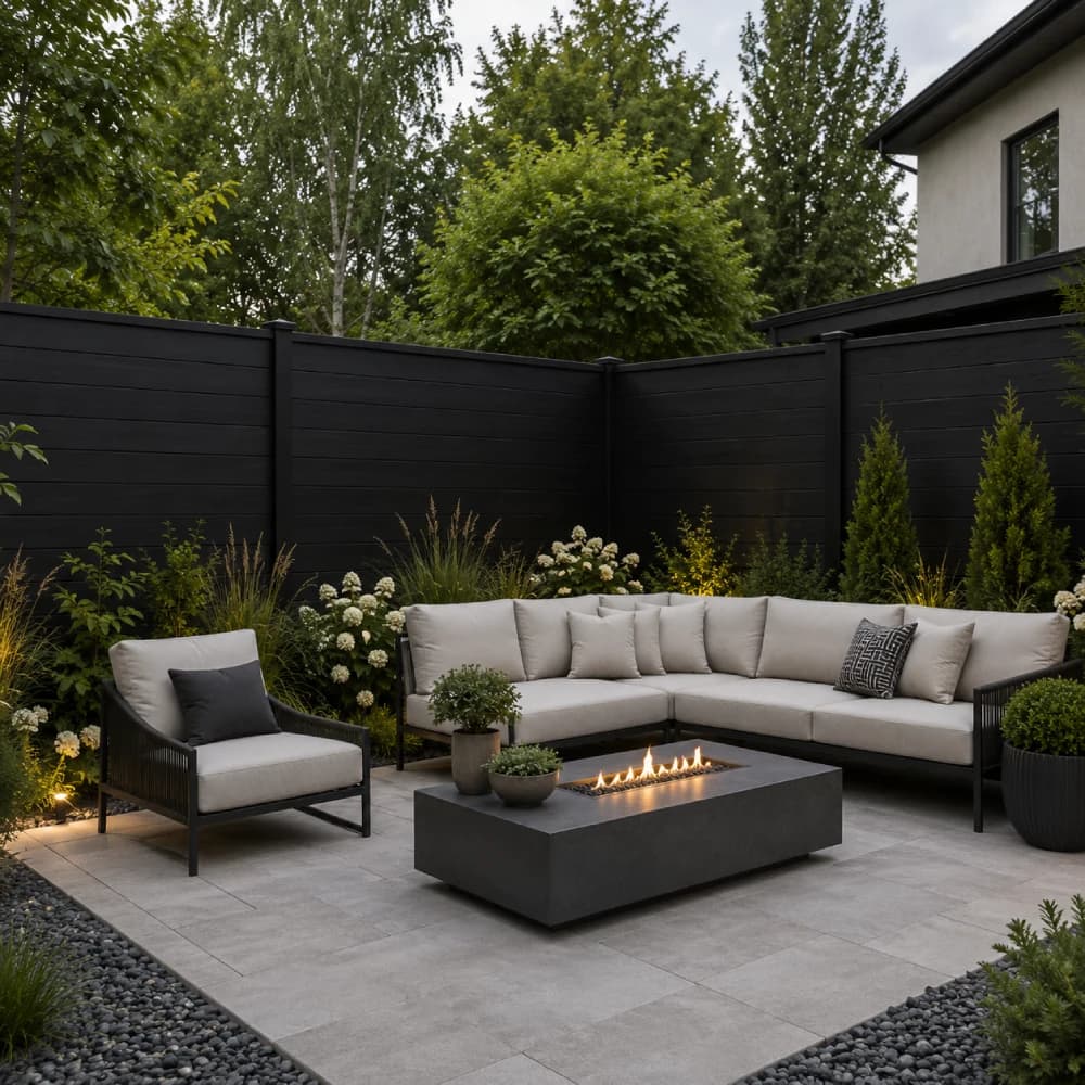 Black Composite Fence Panels