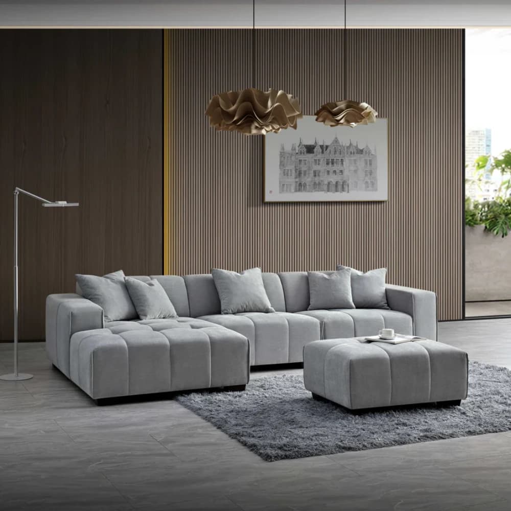 Left Hand Corner Sofa - Light Grey